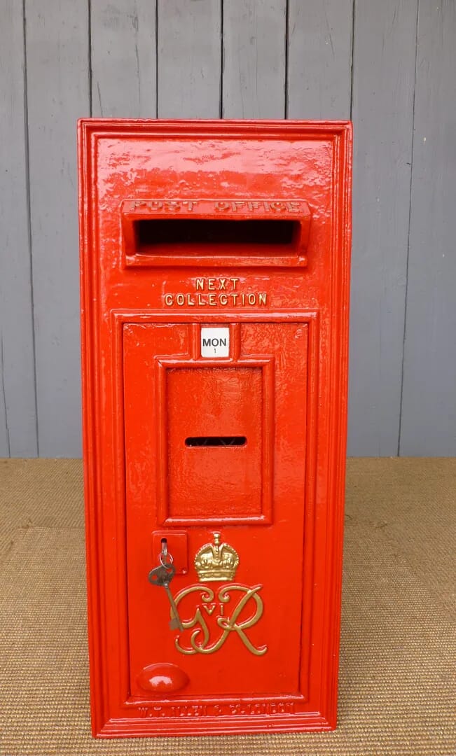 Original George VI Antique Wall Mounted Post Box - 6364