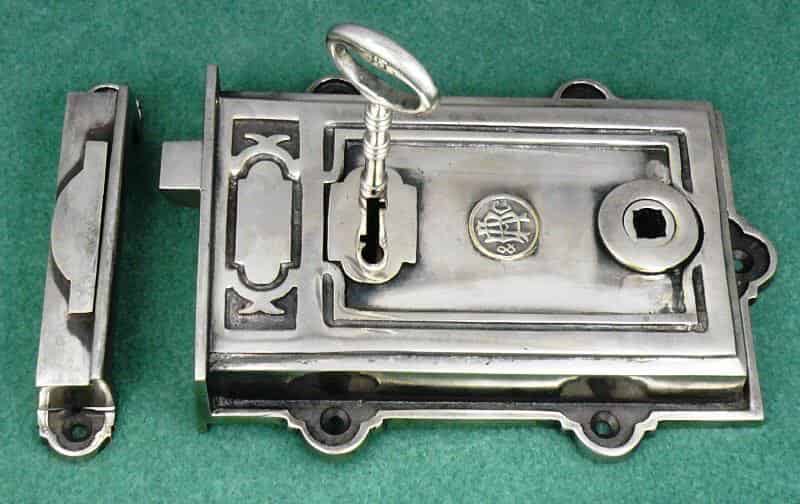 Antique Nickel Davenport Rim Lock