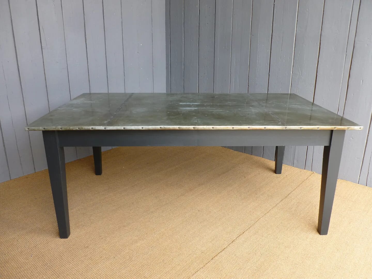 Antiqued Zinc Nail Topped Table  - 6824