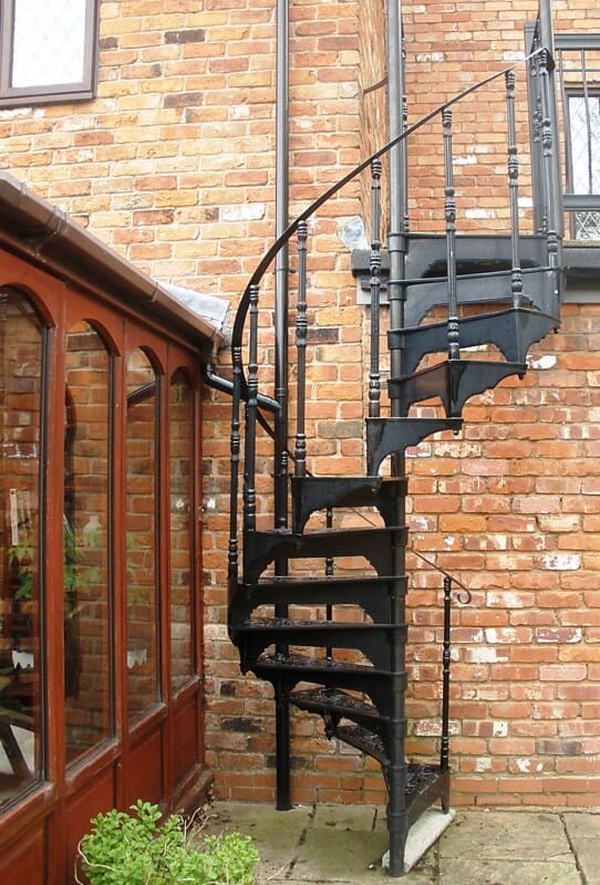 Reclaimed Metal Spiral Staircase With Balcony Railings - 6104