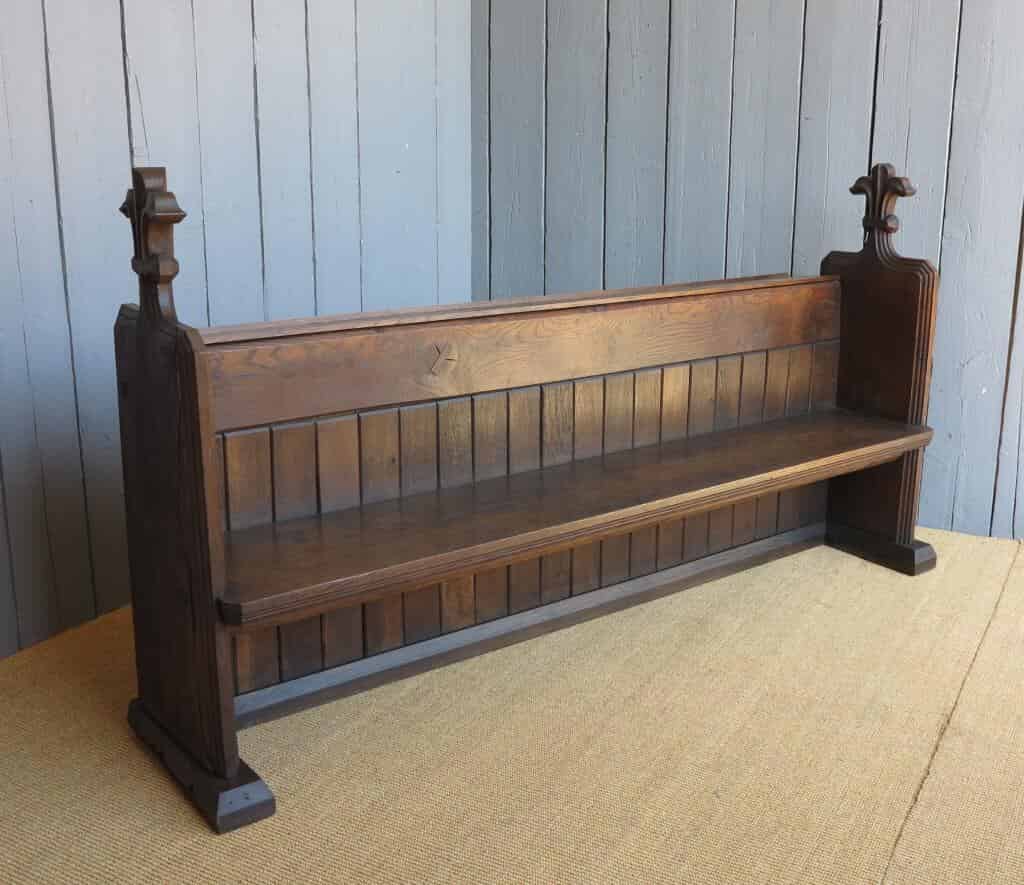 Antique Solid Oak Church Pew - Circa 1870