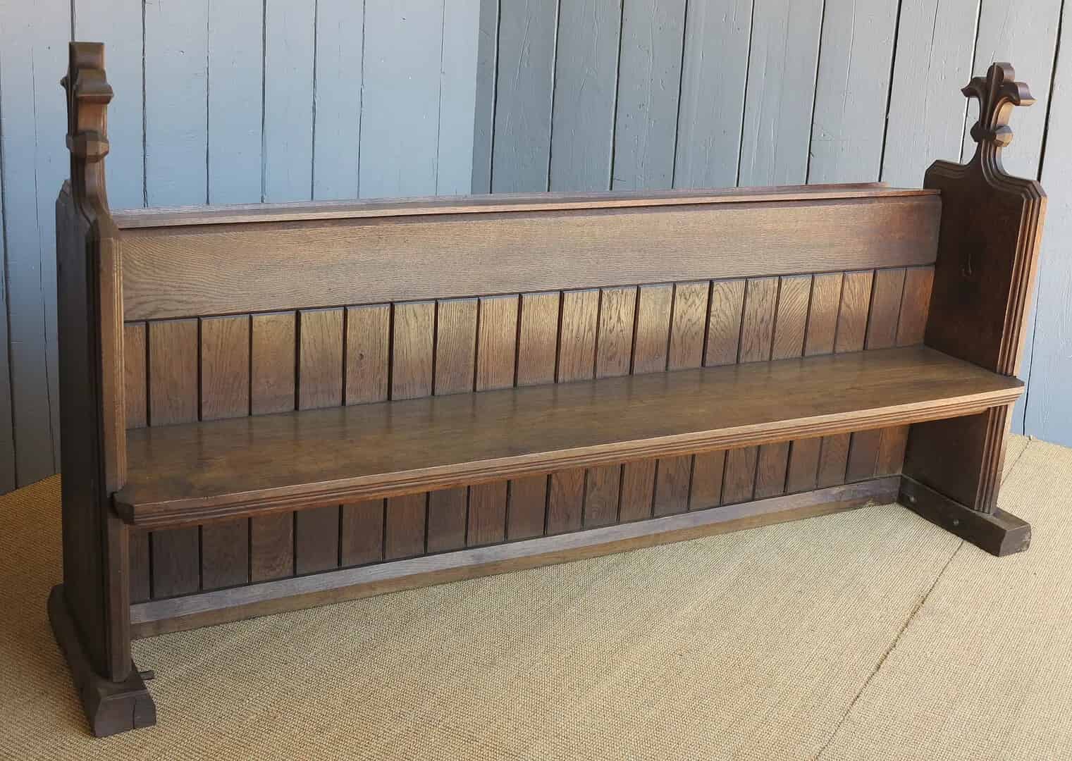 Antique Solid Oak Church Pew - Circa 1870