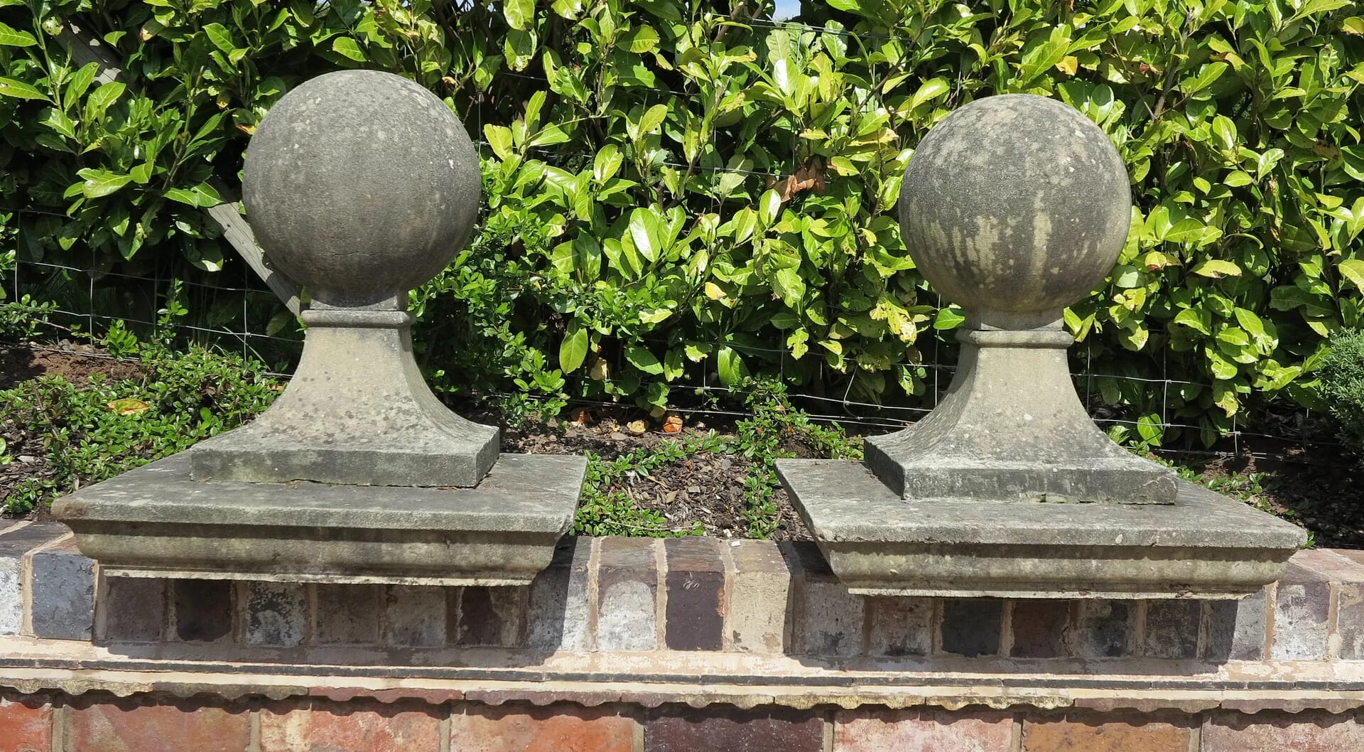 Pair of Stone Vintage Gate Pier Finials - 6844