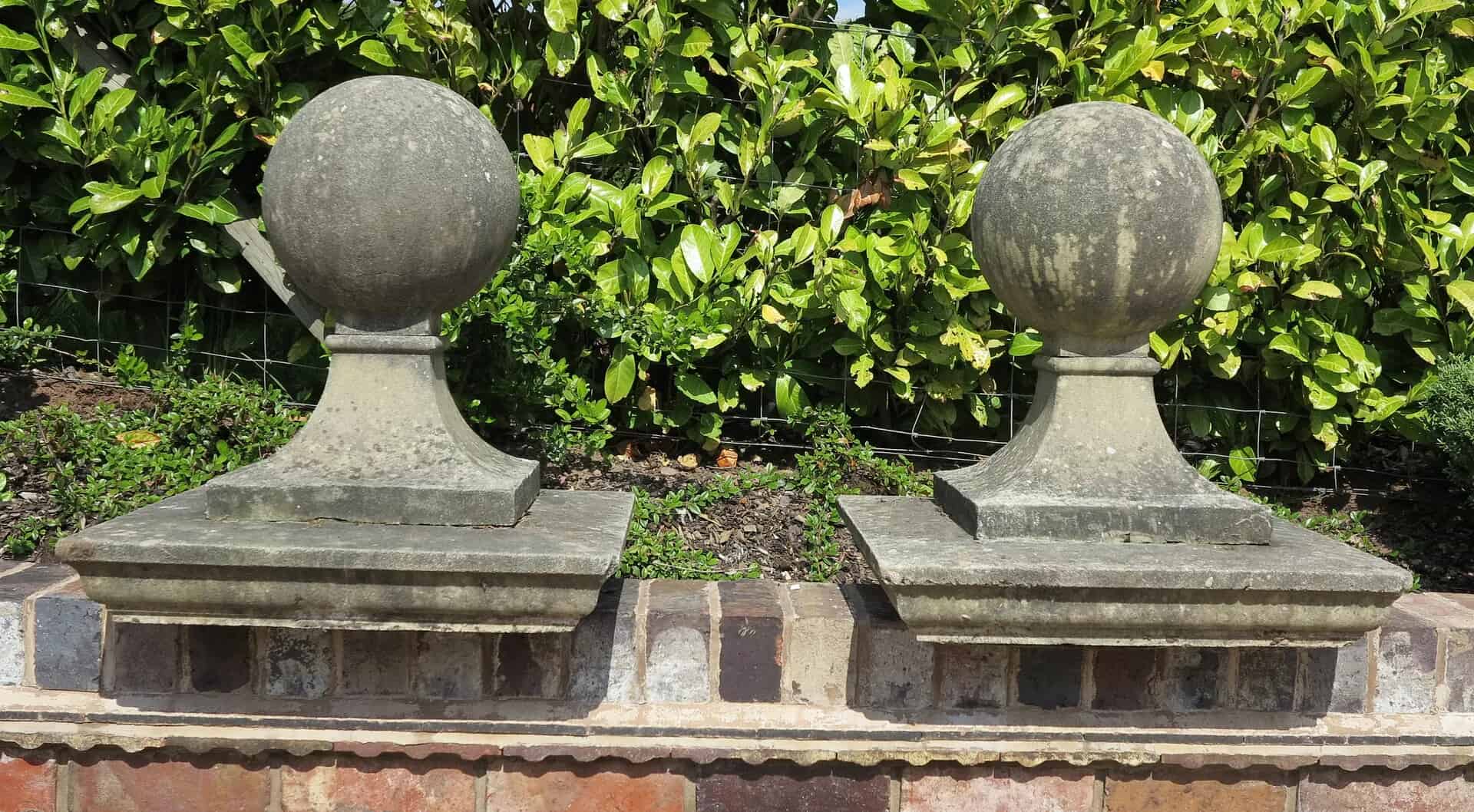 Pair of Vintage Stone Gate Pier Finials