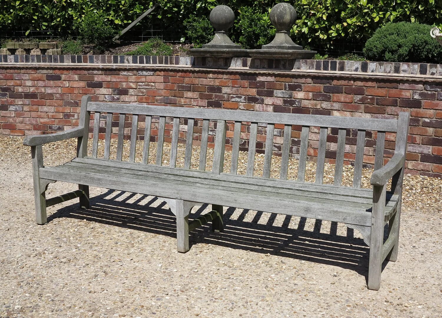 Large Vintage Teak Garden Bench Seat - 6848