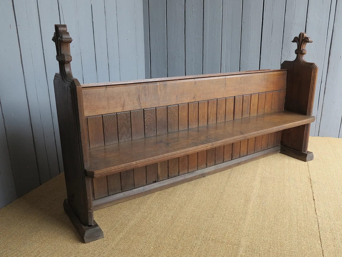 Large Antique Reclaimed Solid Oak Church Pew - 6841