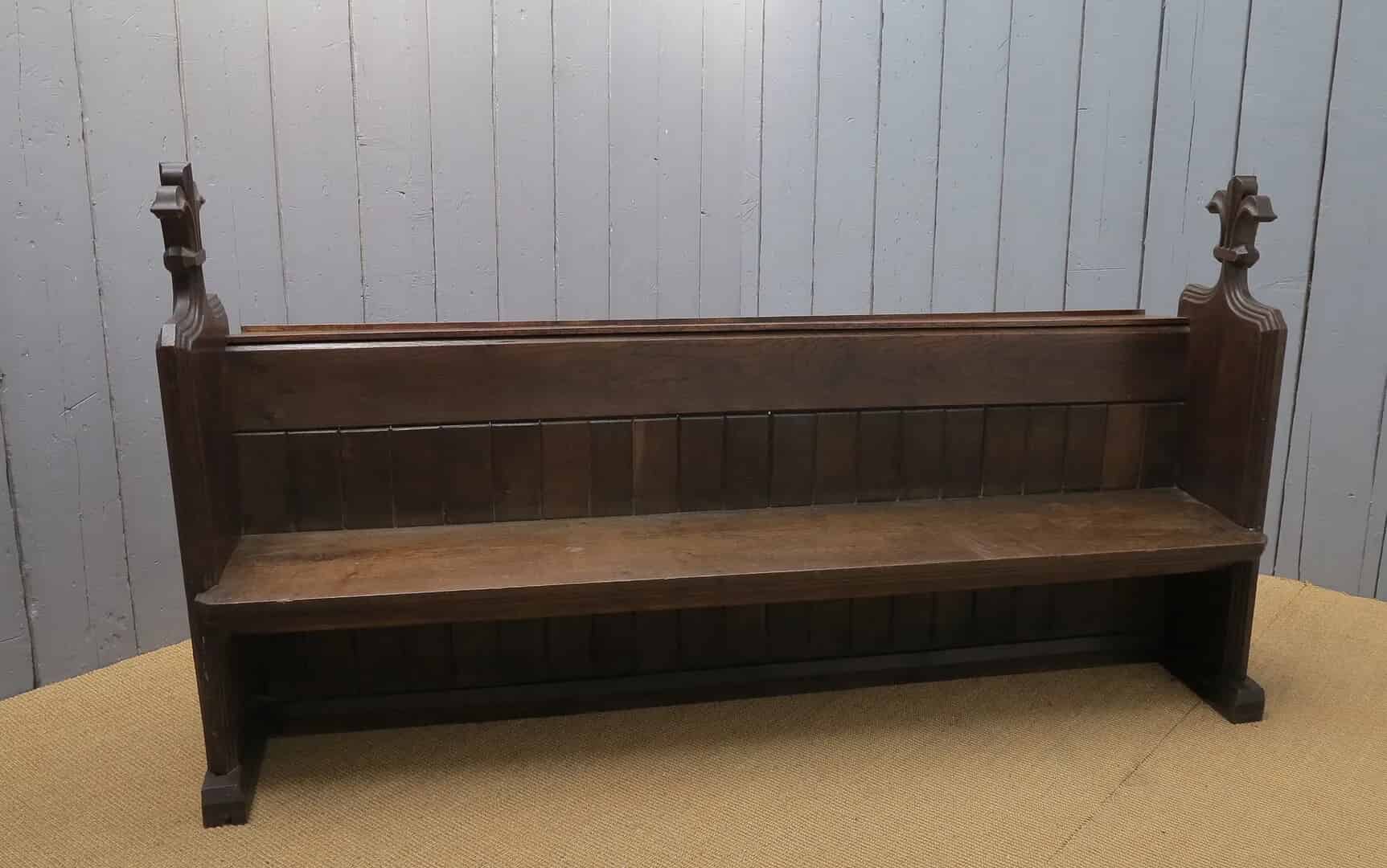 Antique Solid Oak Church Pew - Circa 1870