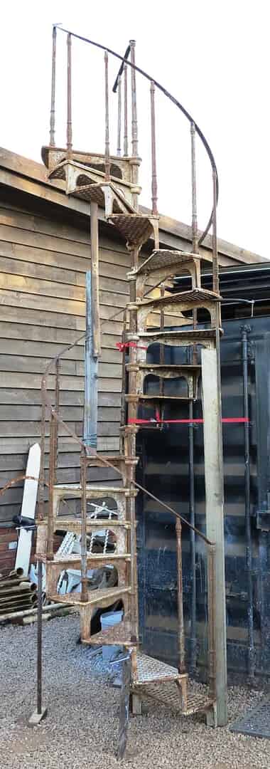 Victorian Antique Cast Iron Spiral Staircase