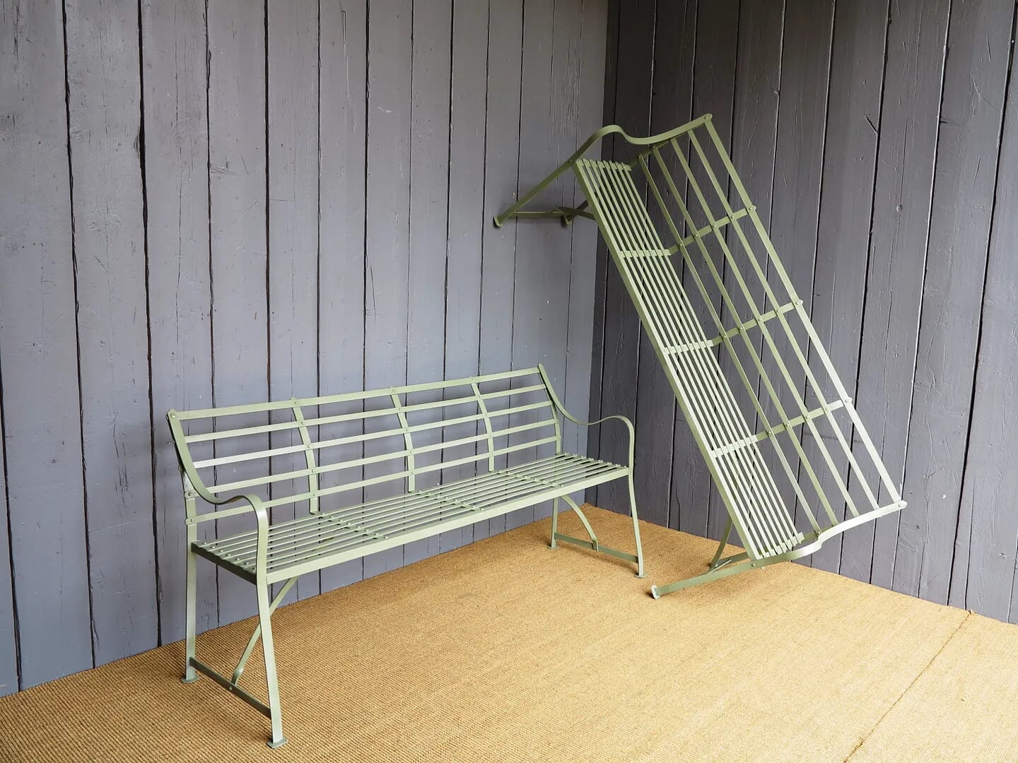Pair of Antique Victorian Strapwork Garden Benches - 6814