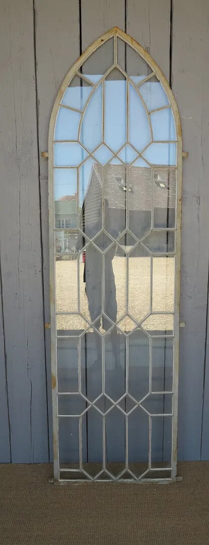Old Cast Iron Coalbrookdale Gothic Arched Window Frame - 5600