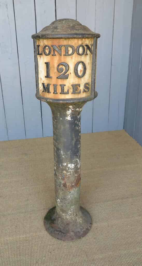 Antique London and Derby Road Sign