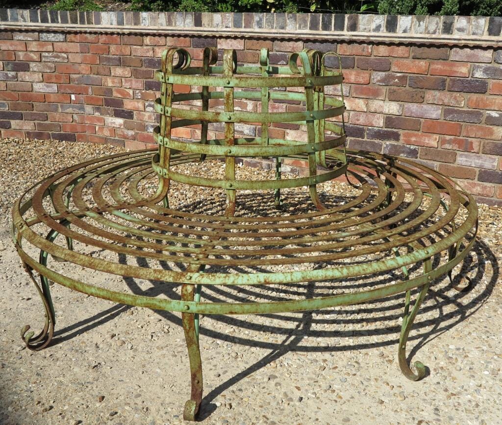 Antique Wrought Iron Round Garden Tree Seat  - 6883