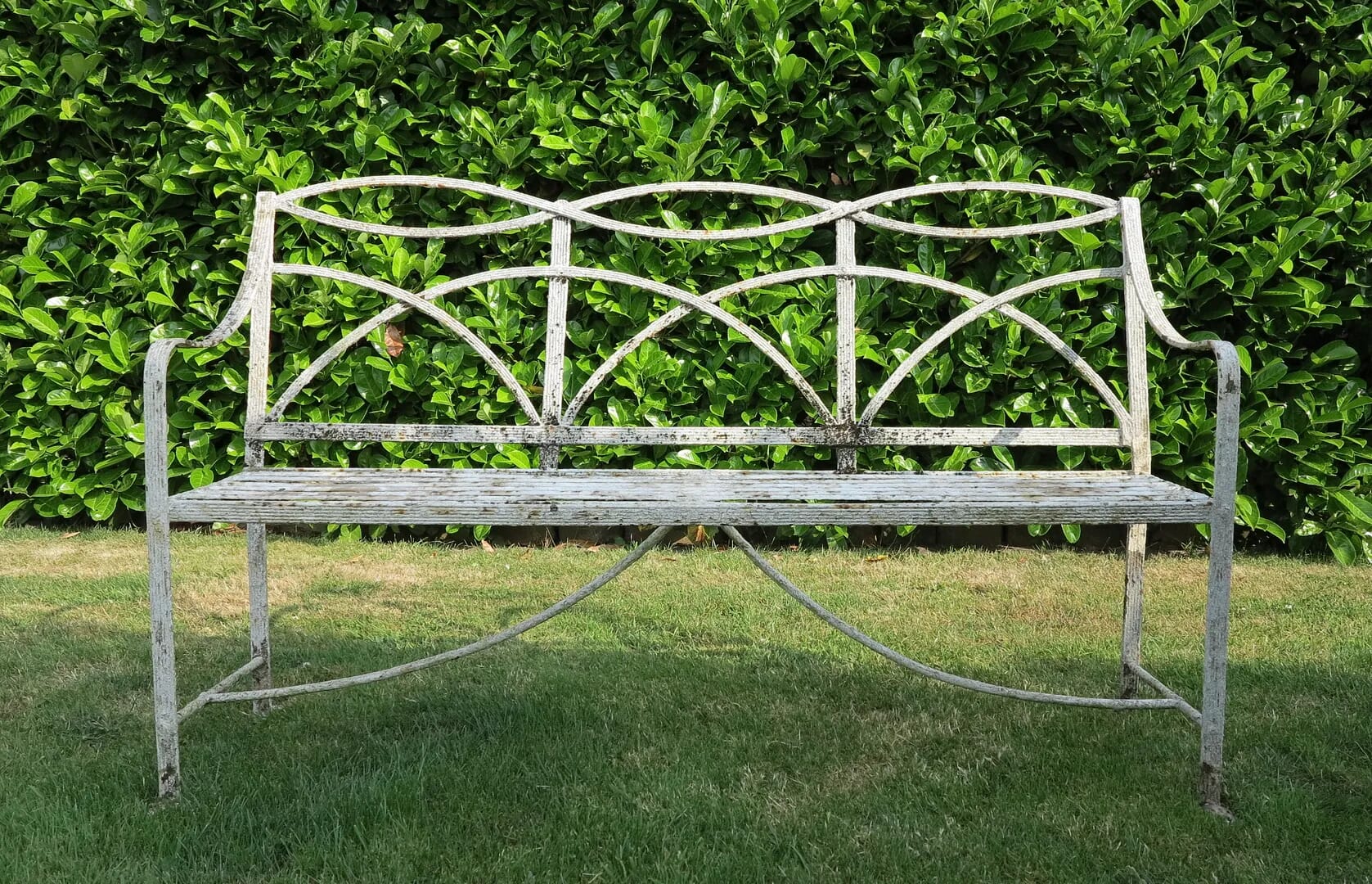 Antique Regency Wrought Iron Garden Bench - 6899