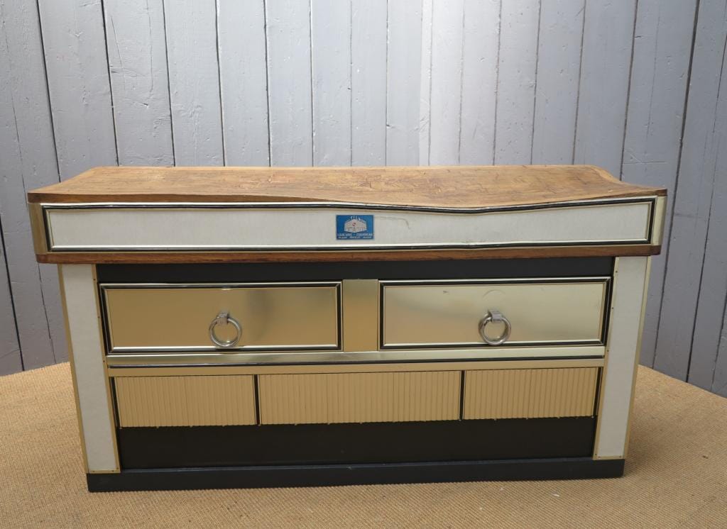 1970's Retro Butchers Block on Original Base - 6905
