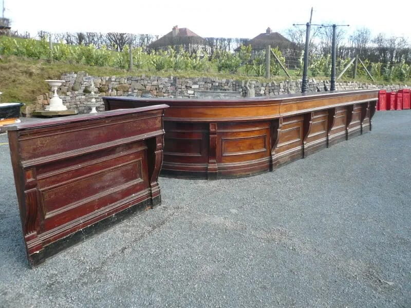 Original Edwardian Solid Mahogany Bar 6.8m Long - 3160