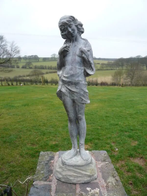 Original 1920s Antique Lead Statue - 3189