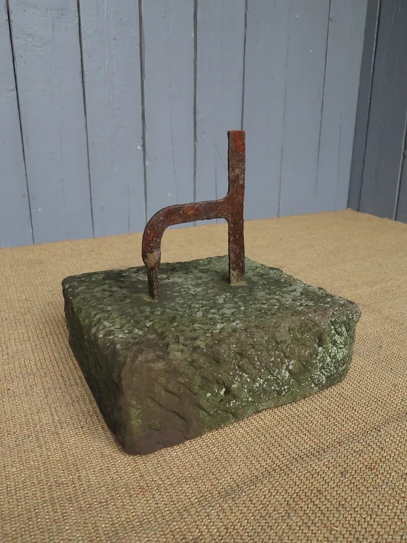A Wrought Iron Boot Scraper on Stone Base - 6916