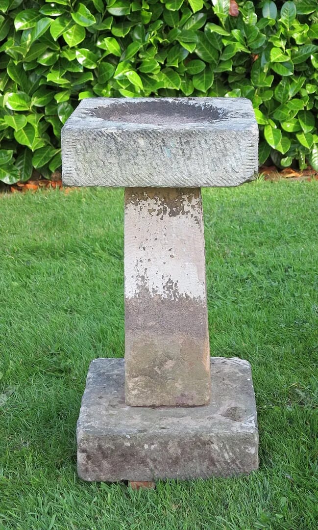 Original Reclaimed Stone Bird Bath - 6935