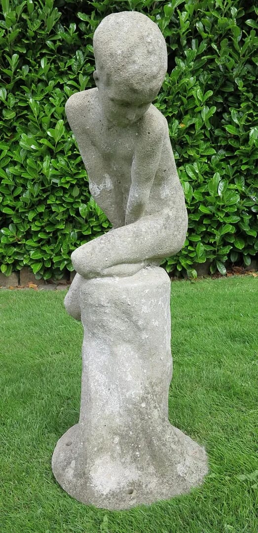 Vintage Garden Statue of a Boy - 6755