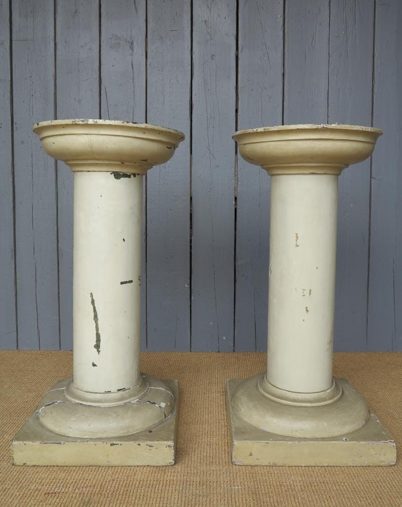 Pair of Antique Wooden Plinths - 6803