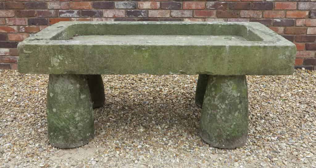 Antique Stone Trough on 4 Stone Staddle Bases