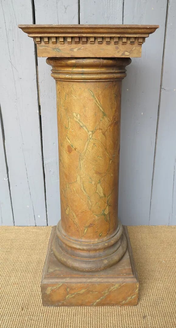 Antique Faux Marble Pine Plinth  - 5887