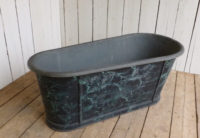 Reclaimed Antique Zinc Bateau Bath - 6084