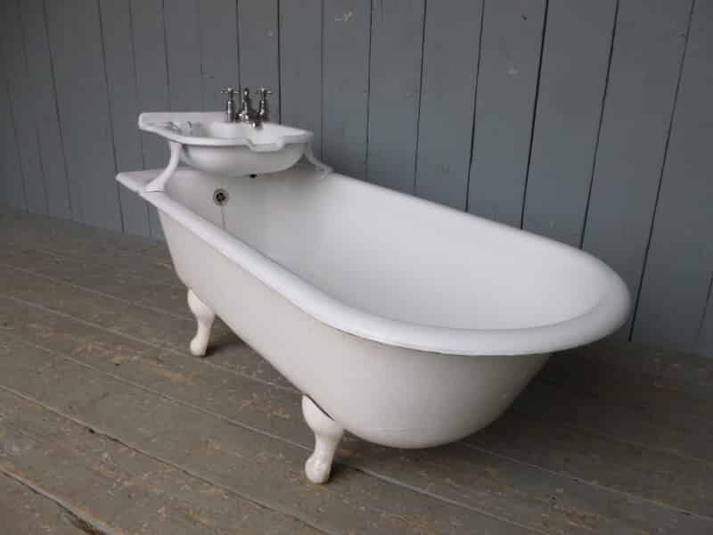 Unique Antique Cast Iron Bath with Built in Sink