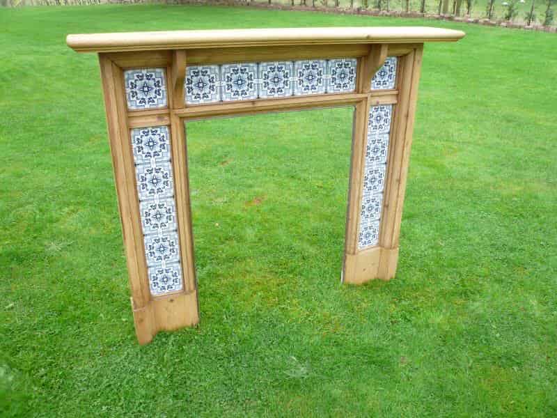 Original Victorian Pine and Tiled Fire Surround