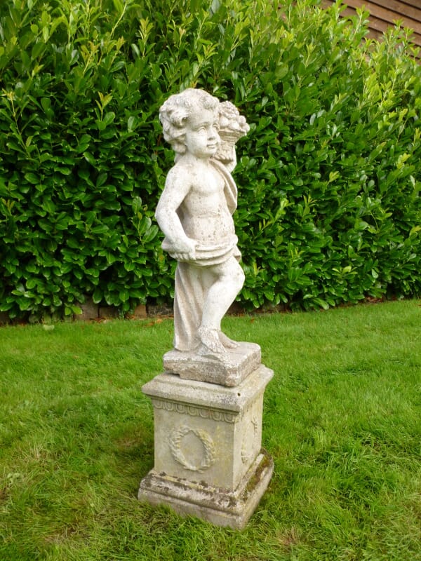 Excellent Vintage Garden Statue on Plinth - 4995