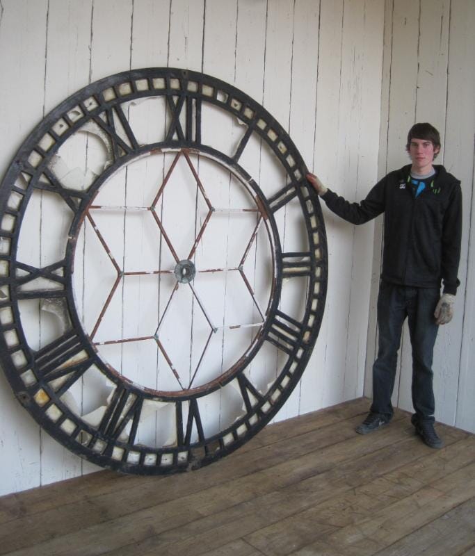 Antique Victorian Cast Iron Church Tower Clock Face - 5882