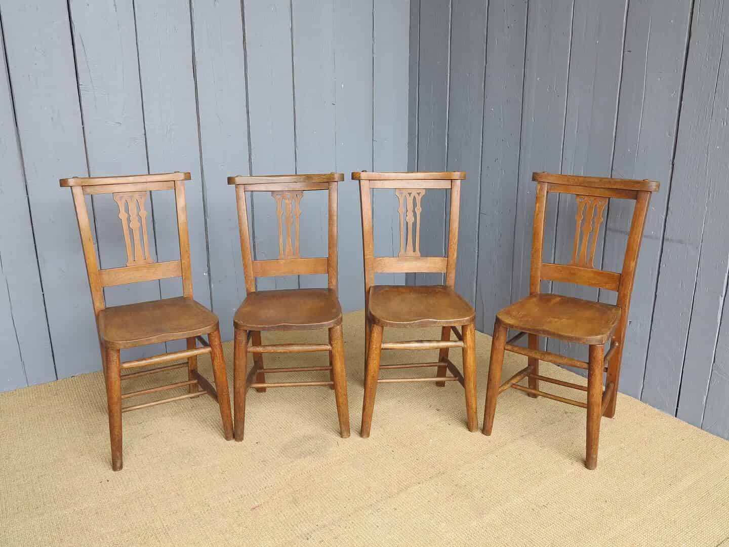 Primary Image - Set of 4 Antique Church Chairs
