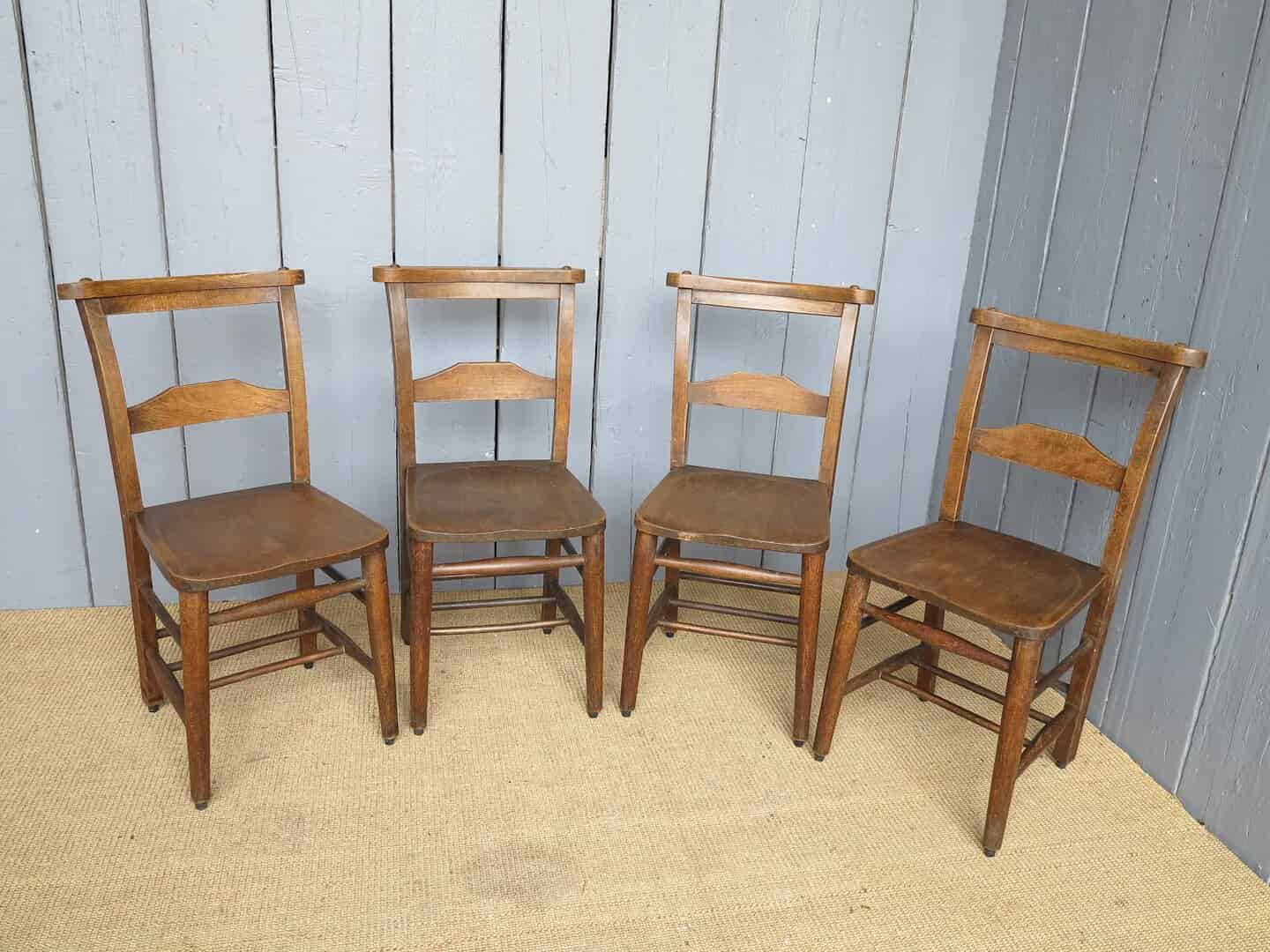 Primary Image - Set of 4 Antique Church Chairs