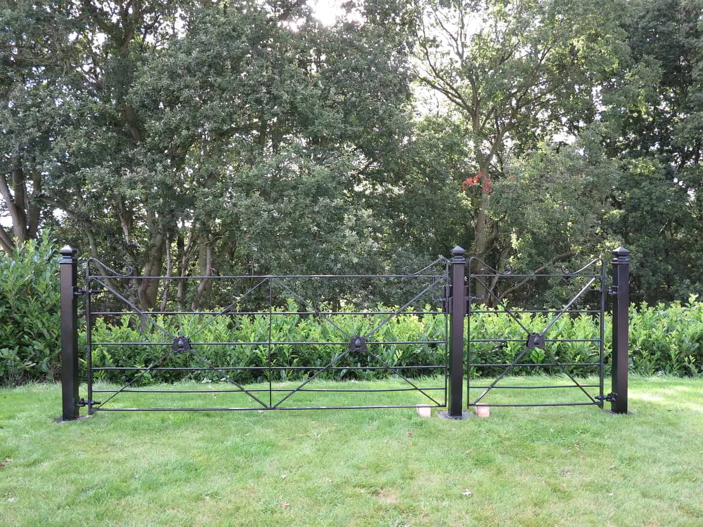 Primary Image - Wrought Iron Estate Gate and Pedestrian Gate with Posts