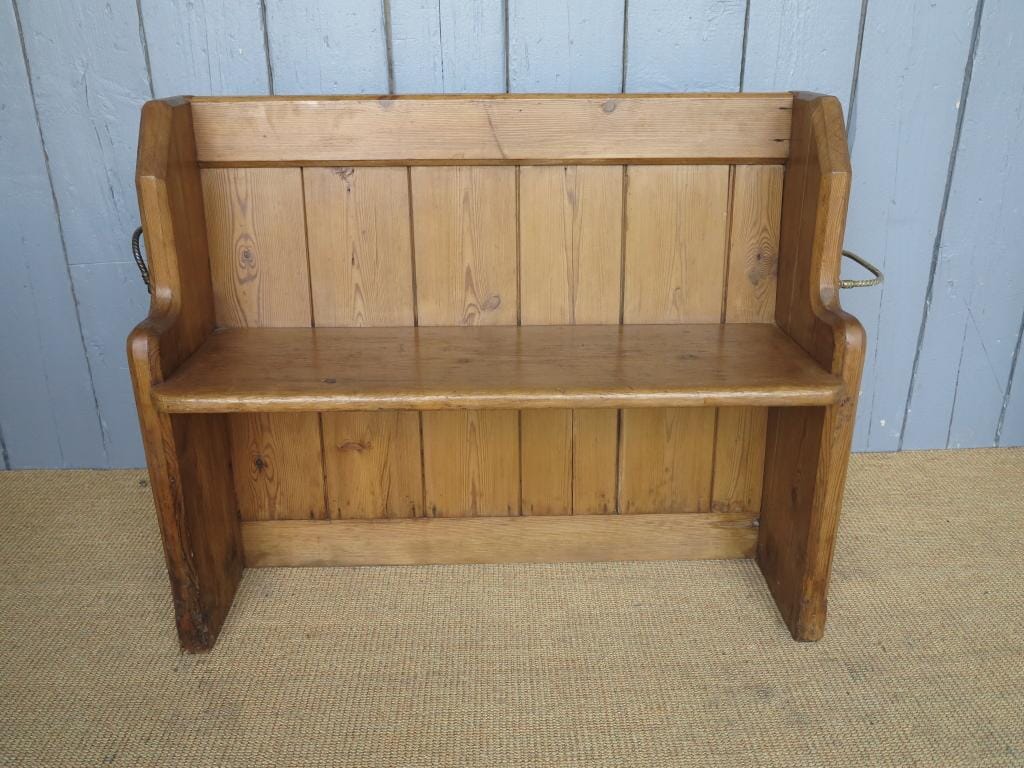 Antique Stripped Pine Church Pew - 7012
