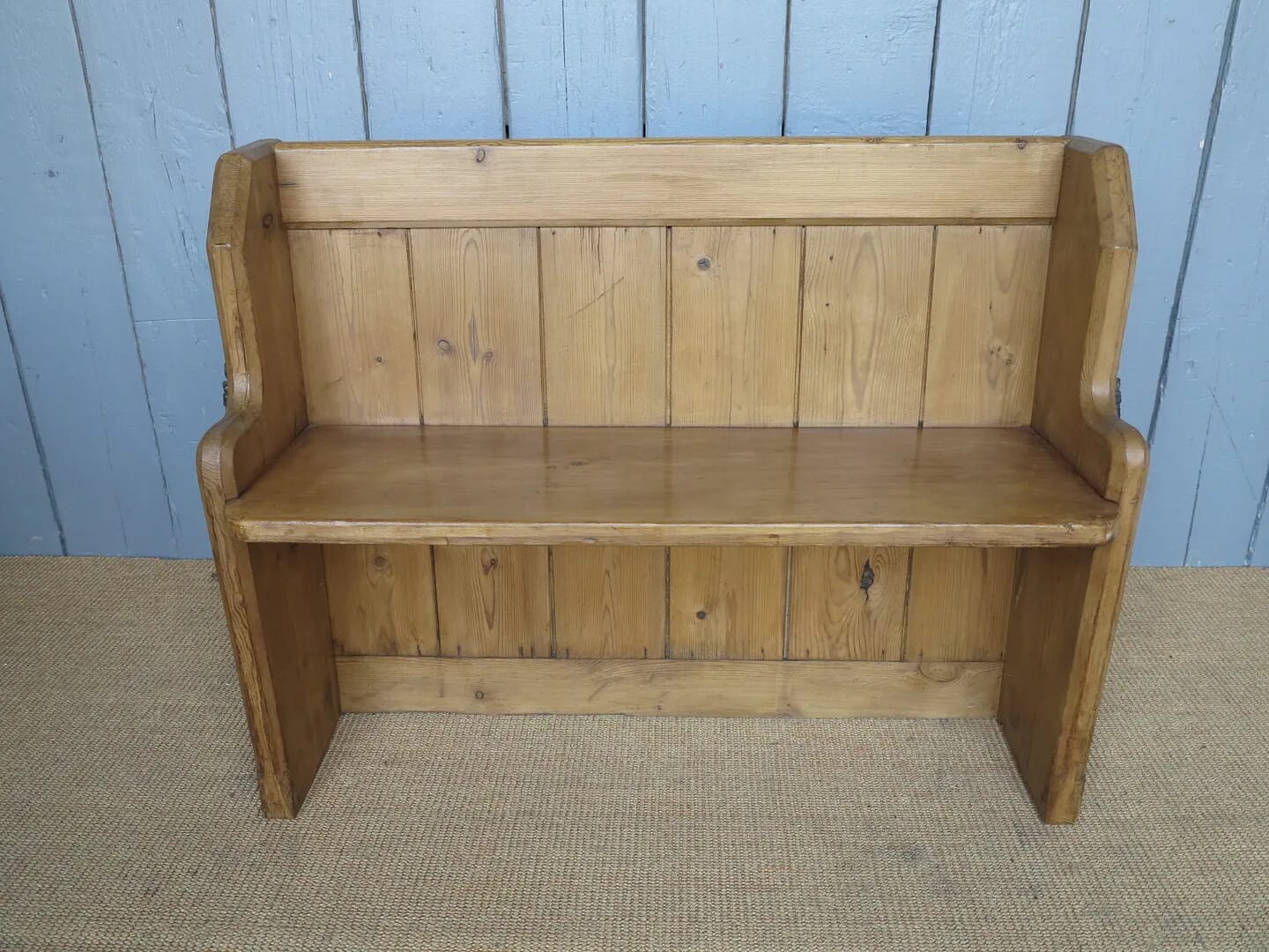 Antique Stripped Pine Waxed Church Pew - 7013