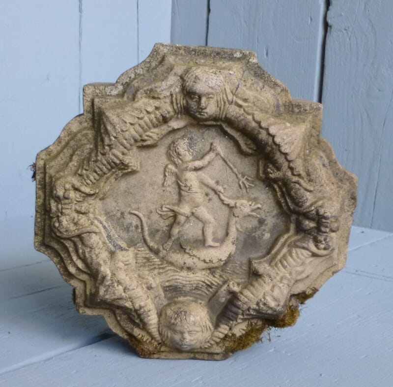 Antique Terracotta Broseley Decorative Wall Tile Plaque - 6094b