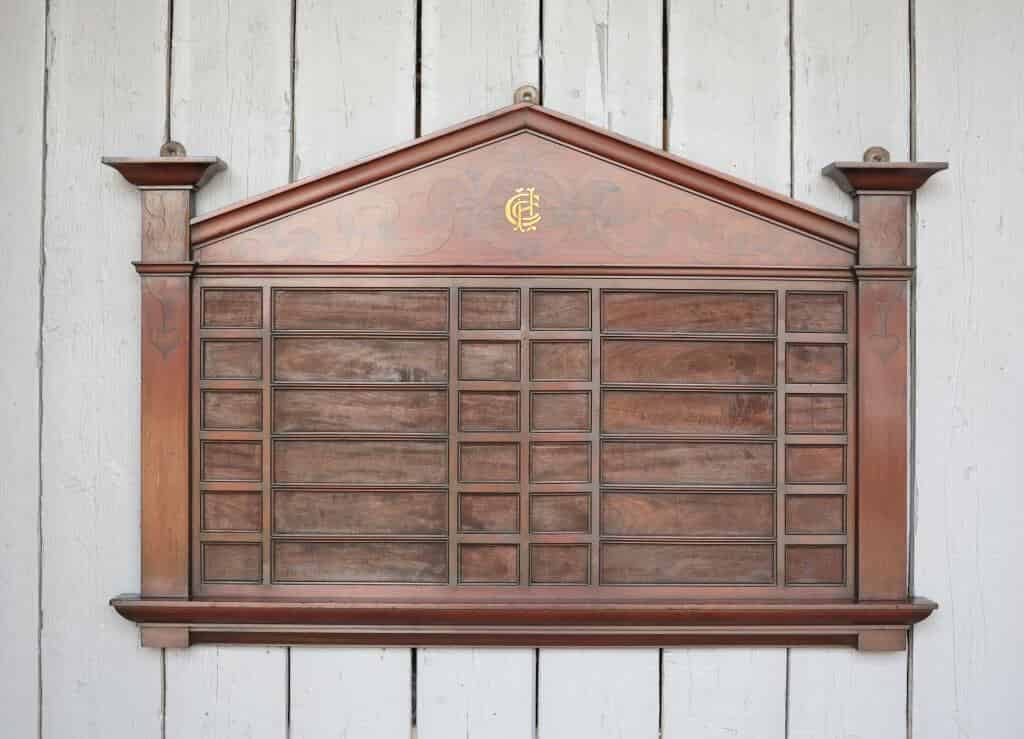 Antique Art Nouveau Mahogany Church Hymn Board