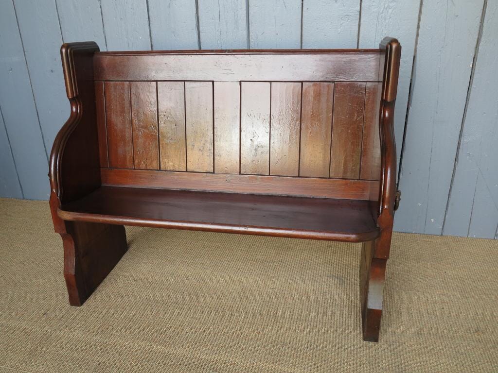 Solid Antique Pitch Pine Church Pew 45" Long - 7008