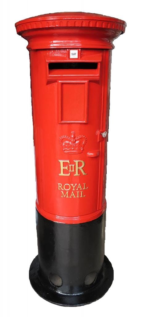 Royal Mail Cast Iron ER Pillar Letter Box  - V2257B