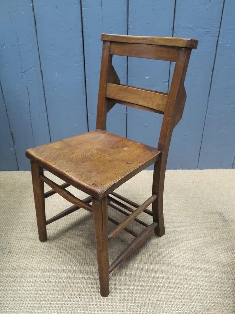 Antique Wooden Seated Kitchen Chairs - 7047