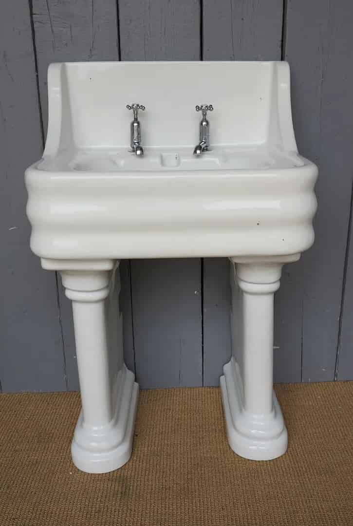 Primary Image - Antique Sink on a Twin Pedestal Base