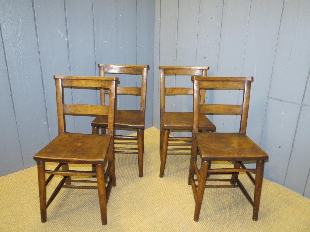 Set of 4 Antique Kitchen Chairs - 7052
