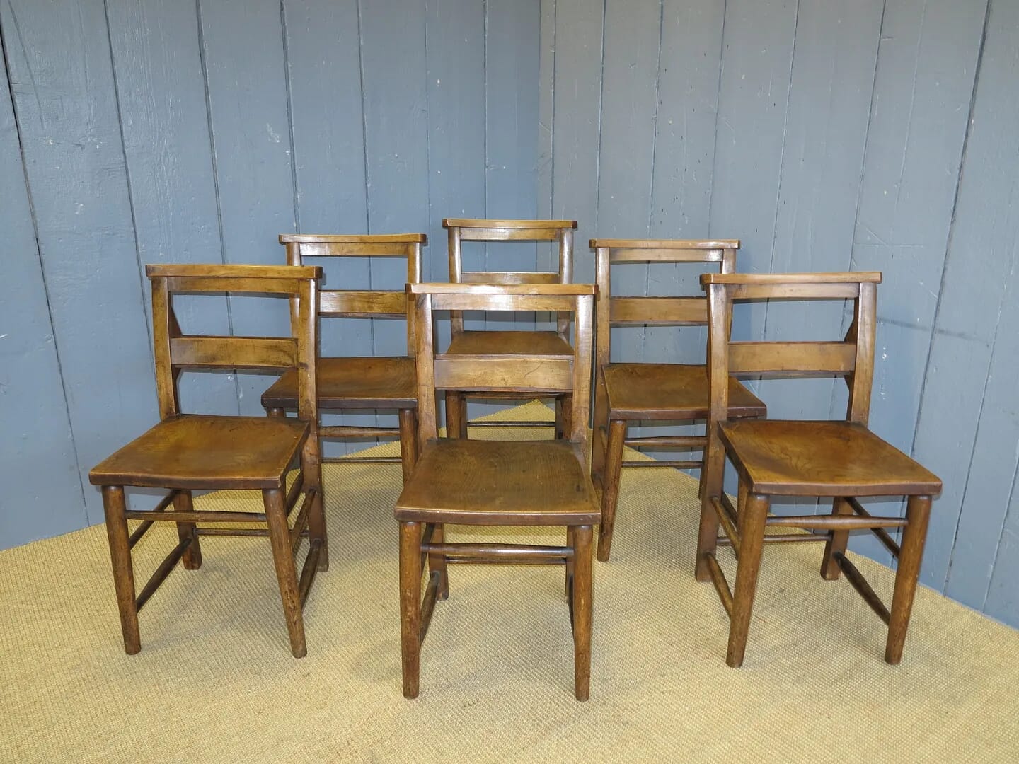 Set of 6 Antique Kitchen / Dining Chairs - 7053