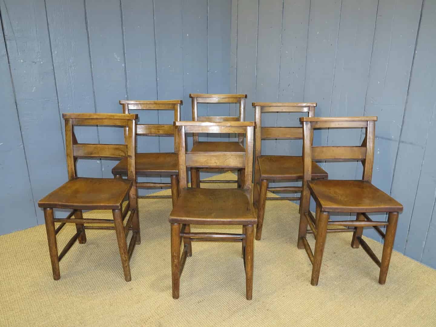 Primary Image - Set of 6 Antique Kitchen / Dining Chairs