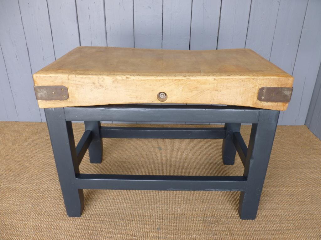 Antique Butchers Chopping Block Farrow and Ball Off Black - 6729