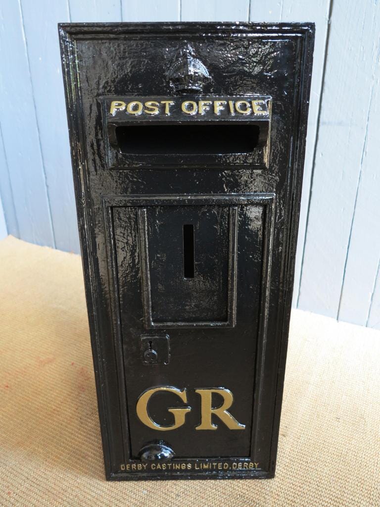Black Refurbished Original Wall Mounted Post Box - 6955