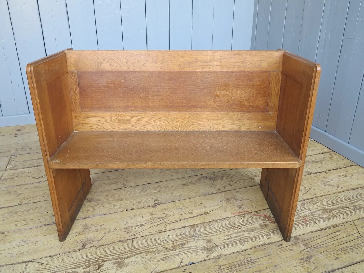 Solid Oak Antique Reclaimed Church / Chapel Pew - 7156