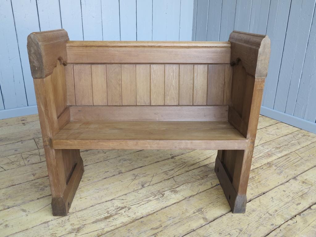 Antique Old Reclaimed Pitch Pine Church Pew - 7154
