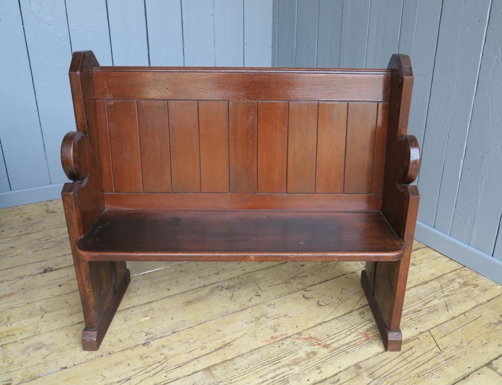 Antique Pitch Pine Chapel Pew - 7157